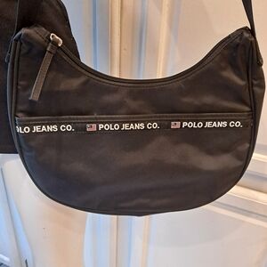 Polo by Ralph Lauren Vintage Black Nylon Shoulder Bag